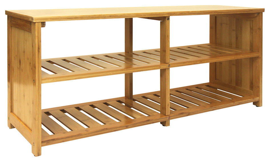 Oceanstar 10-Pair Bamboo Entryway Storage Bench