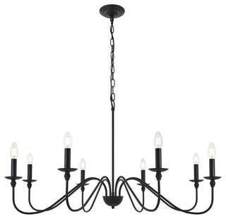 Matte Black Finish 8-Light Pendant