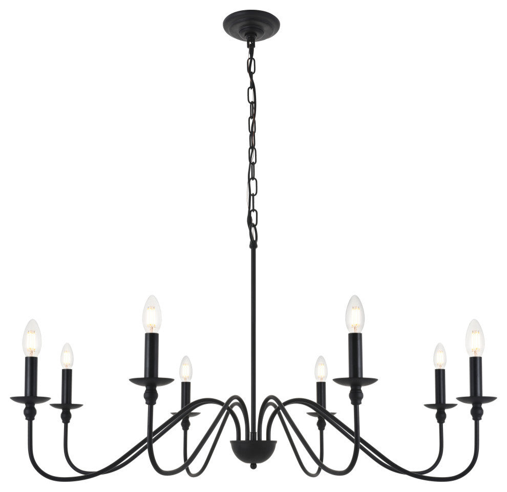 Matte Black Finish 8-Light Pendant