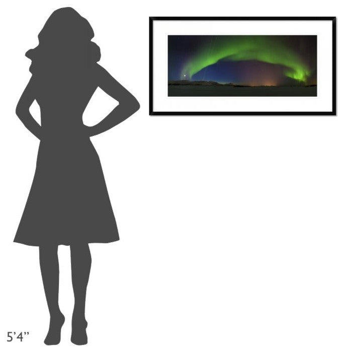 "Northern Lights" Framed Digital Print by Roy Samuelsen, 38"x20"
