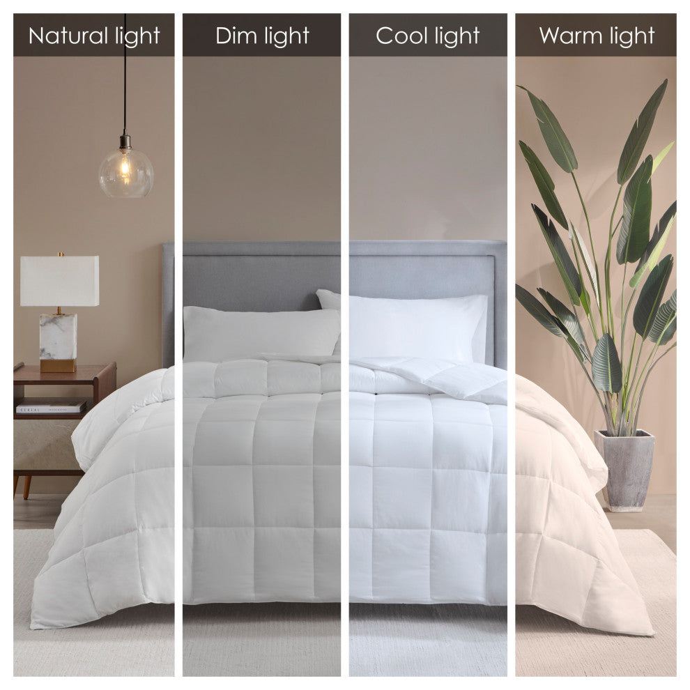 Sleep Philosophy Sateen Double Insertion Comforter, White, Twin