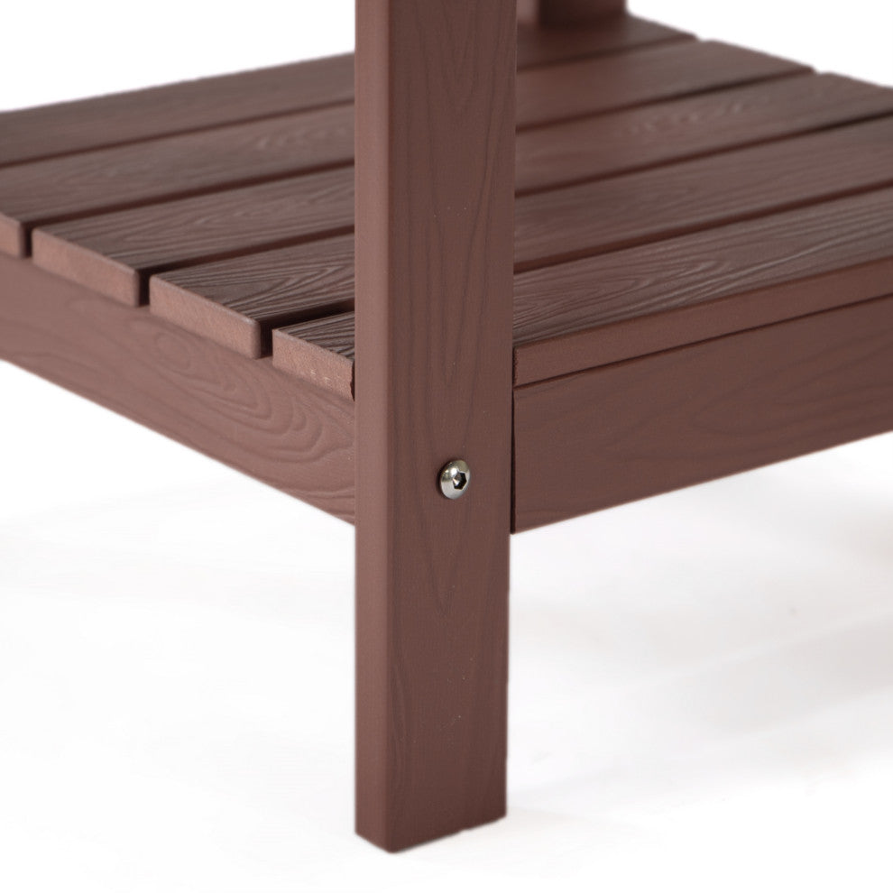 Inspired Home Daylan Outdoor Table, Weather Resistant, Brick