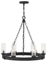 Hinkley Sawyer Outdoor Chandelier, Black, 6 Light