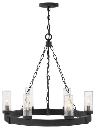 Hinkley Sawyer Outdoor Chandelier, Black, 6 Light
