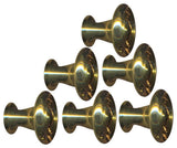 6  Cabinet Knob Bright Solid Brass Spooled 1" Dia |