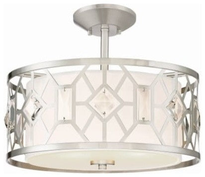 Brentwood  2-Light Semi-Flush, Satin Platinum