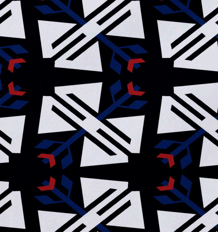 18"x14" Jodhpur Ditsy, Geometric Print Placemat, Navy Blue, Set of 4