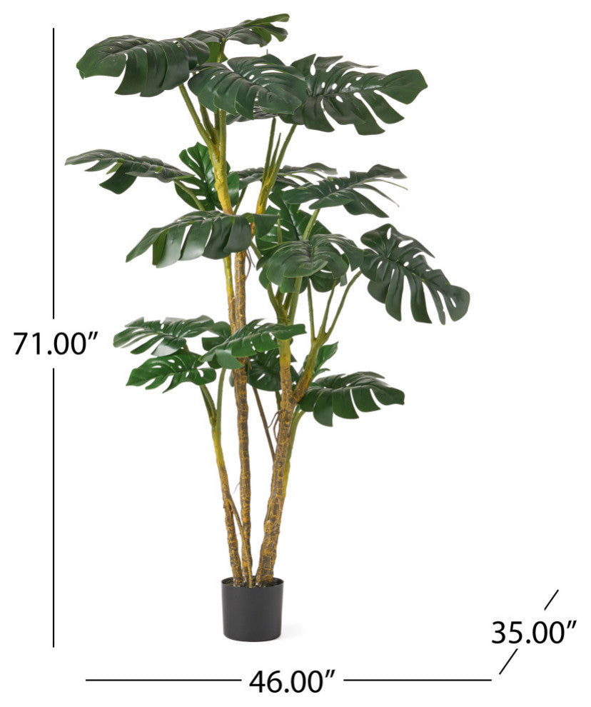 Dorse Artificial Monstera Tree, 46" W X 35" D X 71" H