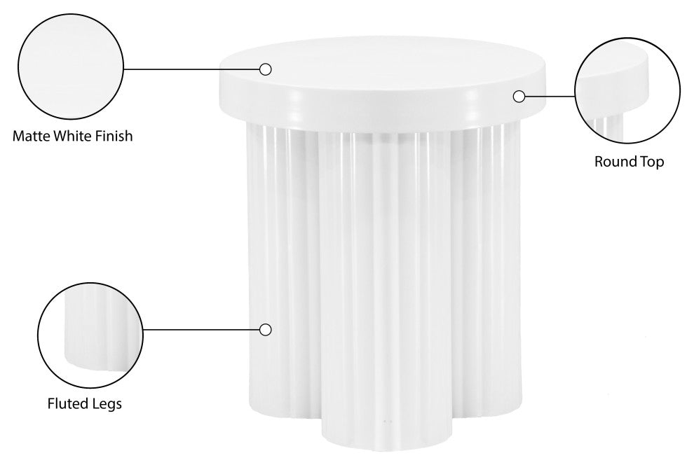 Rhodes Coffee Table / End Table, White, End Table