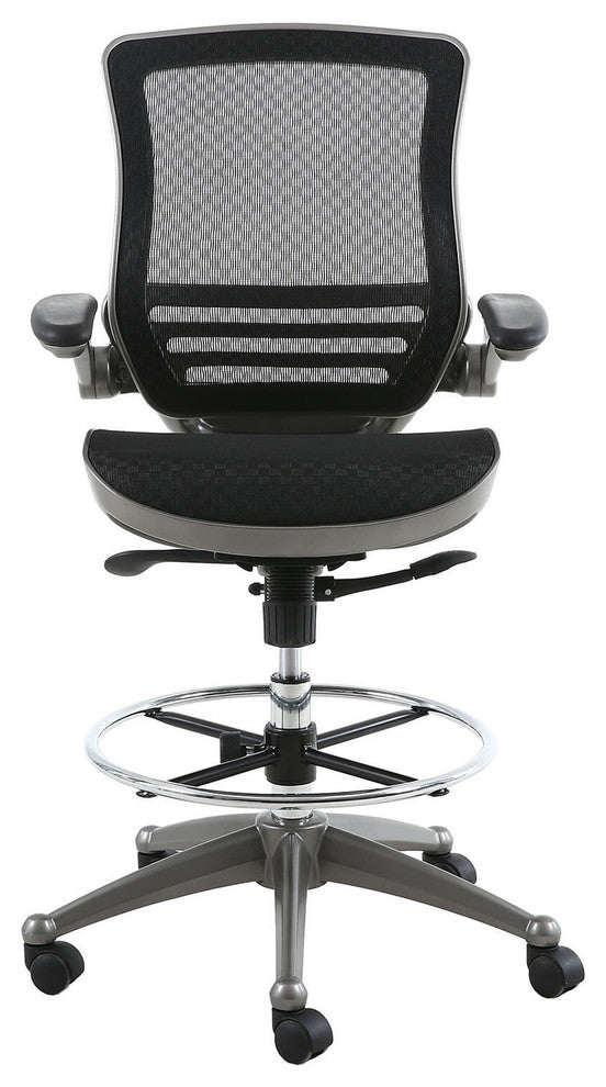 Harwick Evolve All Mesh Heavy Duty Drafting Chair, Gun Metal