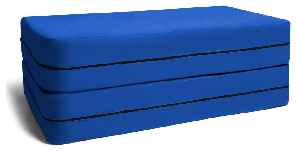 Zipline Big Kids Modular Sofa and Ottoman, Blueberry