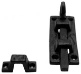 Renovators Supply Door Lock Latch 4" Wrought Iron Black Offset Slide Bolt Latch