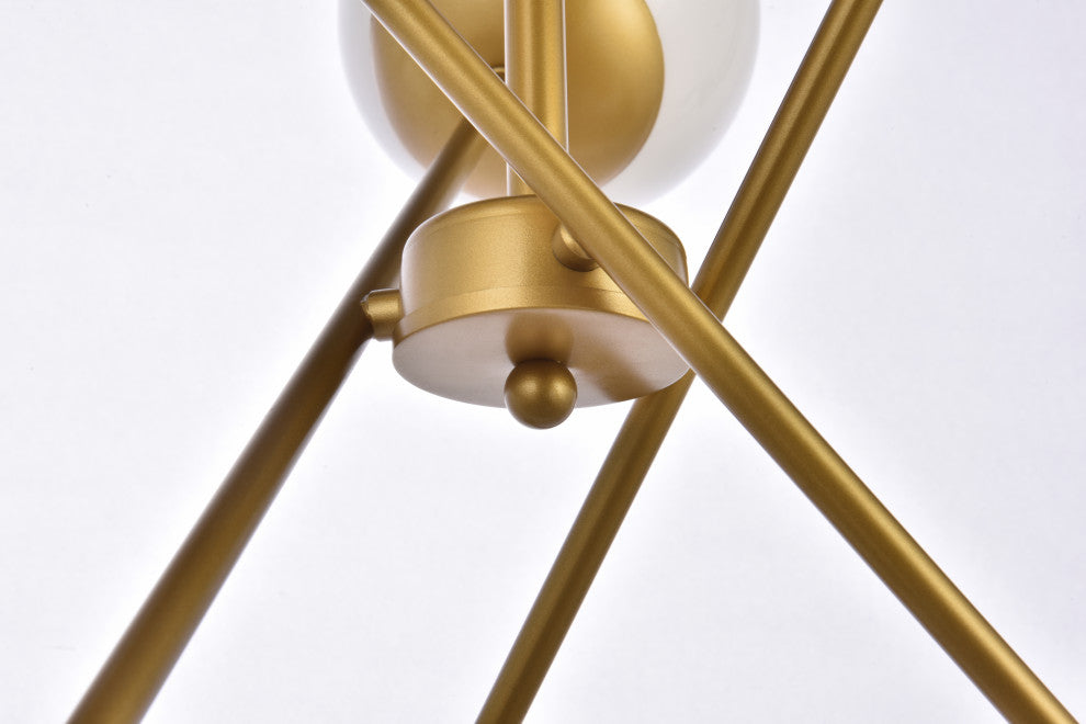 Avery 24" Pendant, Brass With White Shade