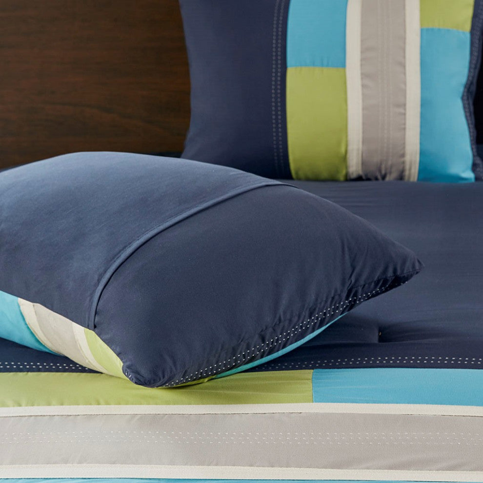 Mi Zone Pipeline Microfiber Printed Comforter Mini Set, Full/Queen