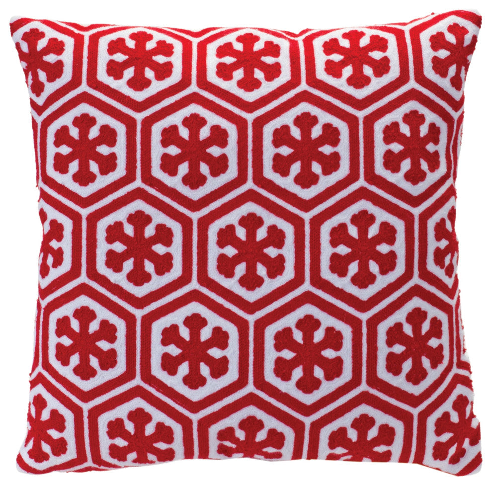 Snowflake Holiday Throw Pillow 17"