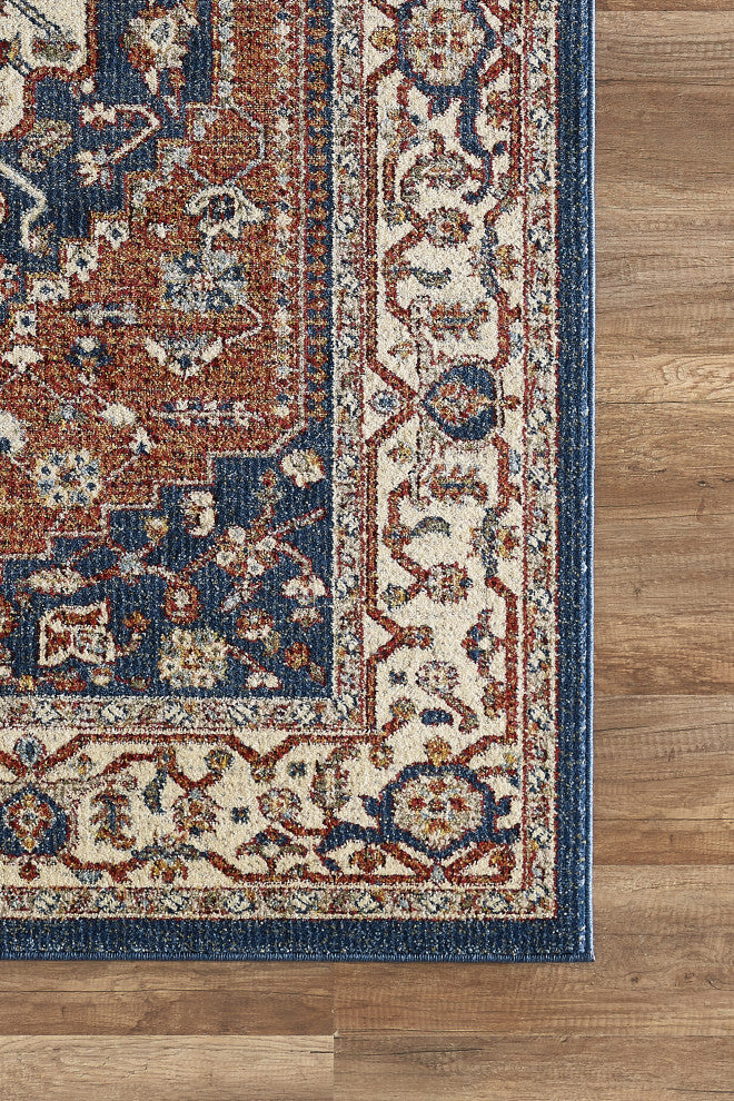 Abani Mesa MES160A Vintage Navy Blue Orange Area Rug