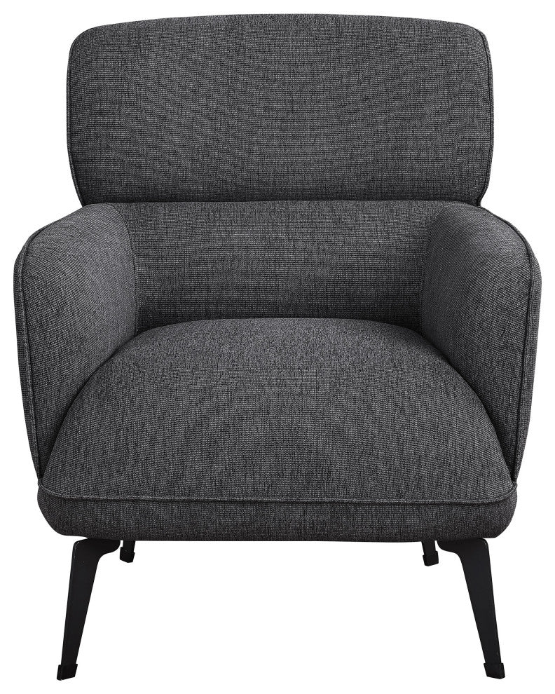 Andrea Upholstered Crecent Arm Accent Chair Grey