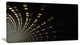 Gold Square Pixel Mosaic on Black, Abstract Art on Canvas, 32x16
