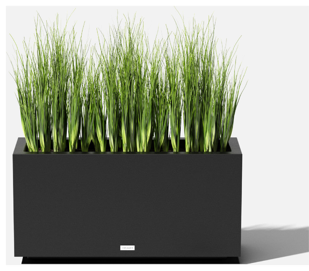 Veradek Block Series Long Box Planter, Black, 16.25"h X 10"w X 32"l