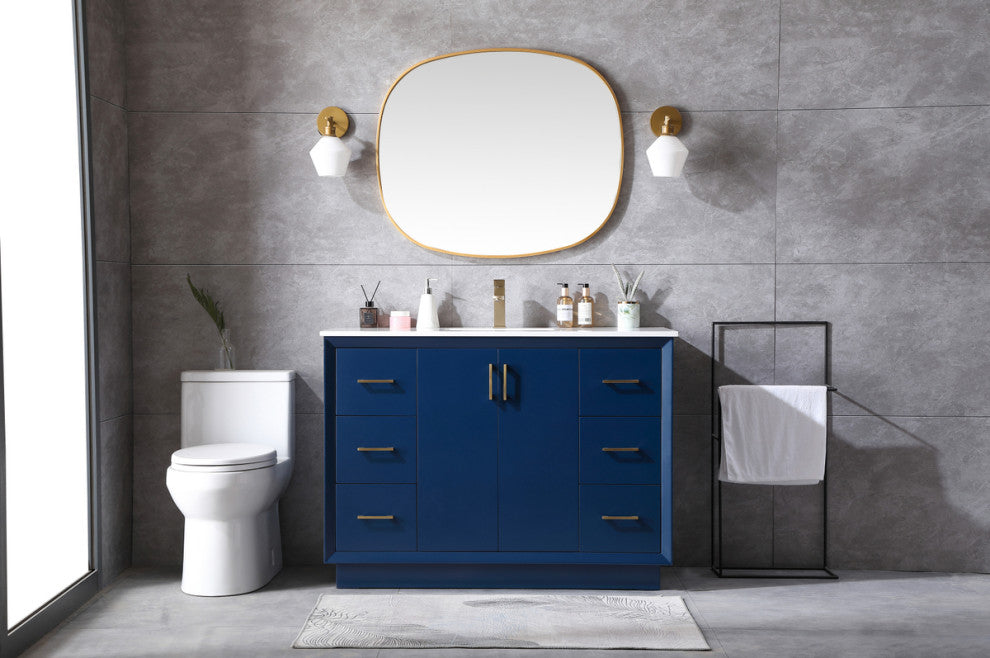 48" SIngle Bathroom Vanity, Blue