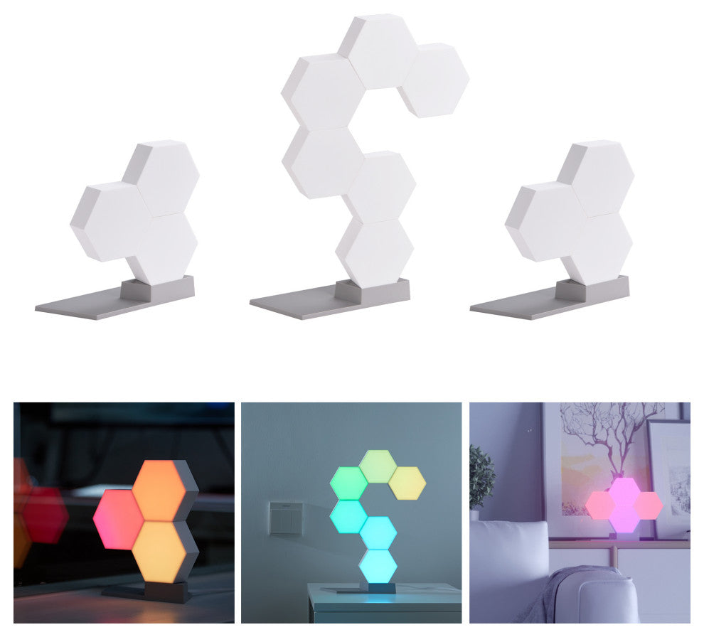 Yescom APP Control 6 Pcs Smart LED Light Panels Hexagon Smarter Replacement Kit