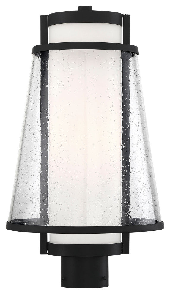 Nuvo Anau 1-Light Incandescent Matte Black Glass Wall Mount