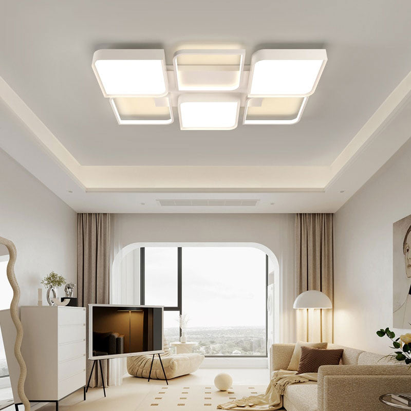 Mesen | Modern Minimalist LED Ceiling Light, White, L35.4xw23.6xh2.4"