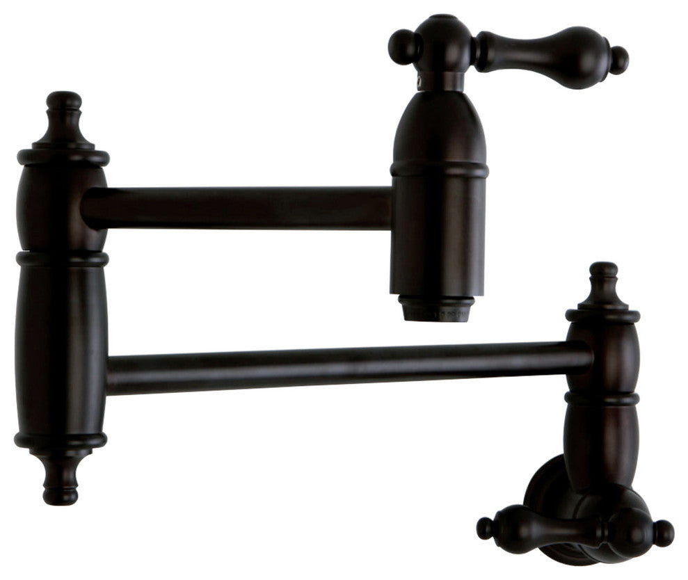 Kingston Brass Wall Mount Pot Filler Kitchen Faucet, Oil Rubbed Bronze