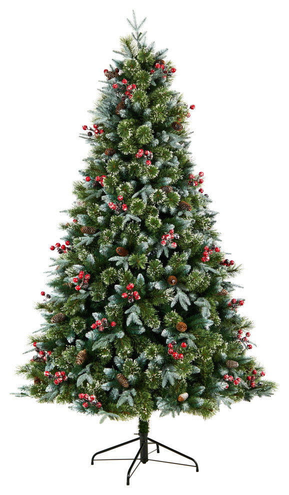 T3032 7.5' Snow Tipped Aspen Spruce Pre-Lit Artificial Christmas Tree