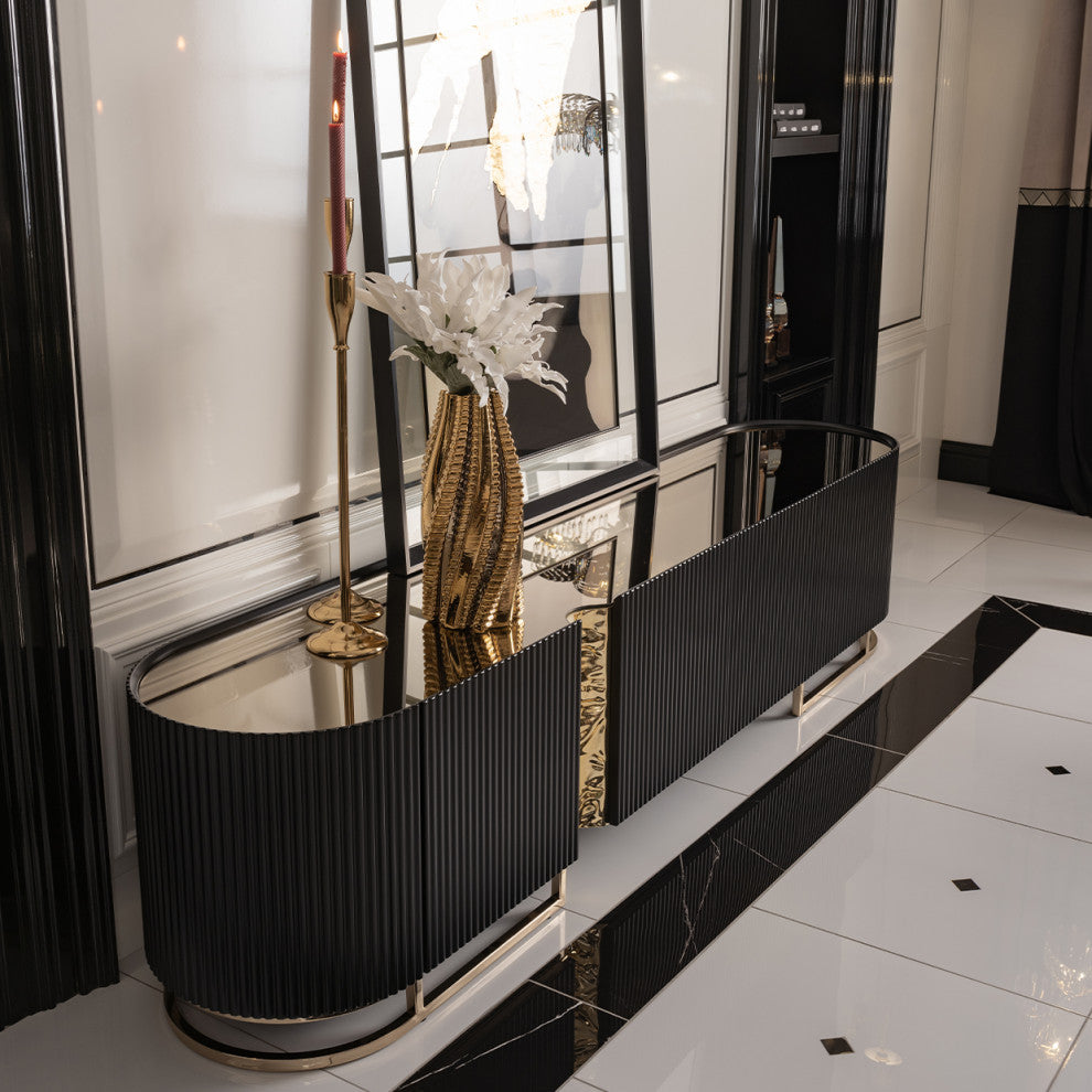 Lisbon Media Cabinet, Silken Matte Black