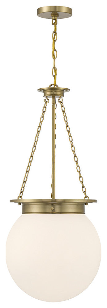 Manor 3-Light Pendant, Matte Black, Warm Brass