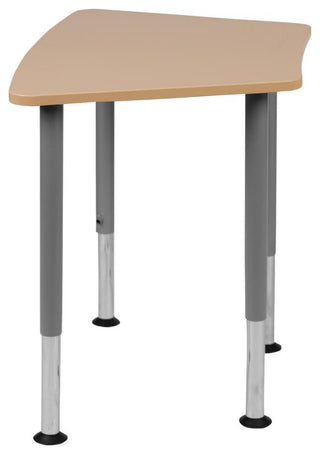 Hex Natural Collaborative Student Desk, Adjustable 22.3"-34"