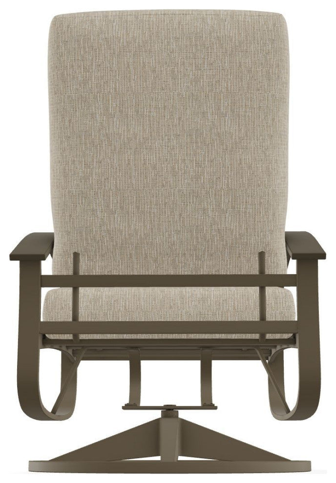 Belle Isle Cushion Outdoor Swivel Rocker, Grasscloth Dune/Beachwood
