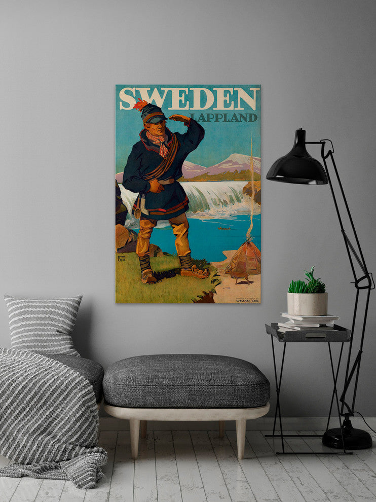 "Sweden Lappland" Painting Print on Wrapped Canvas, 16"x24"