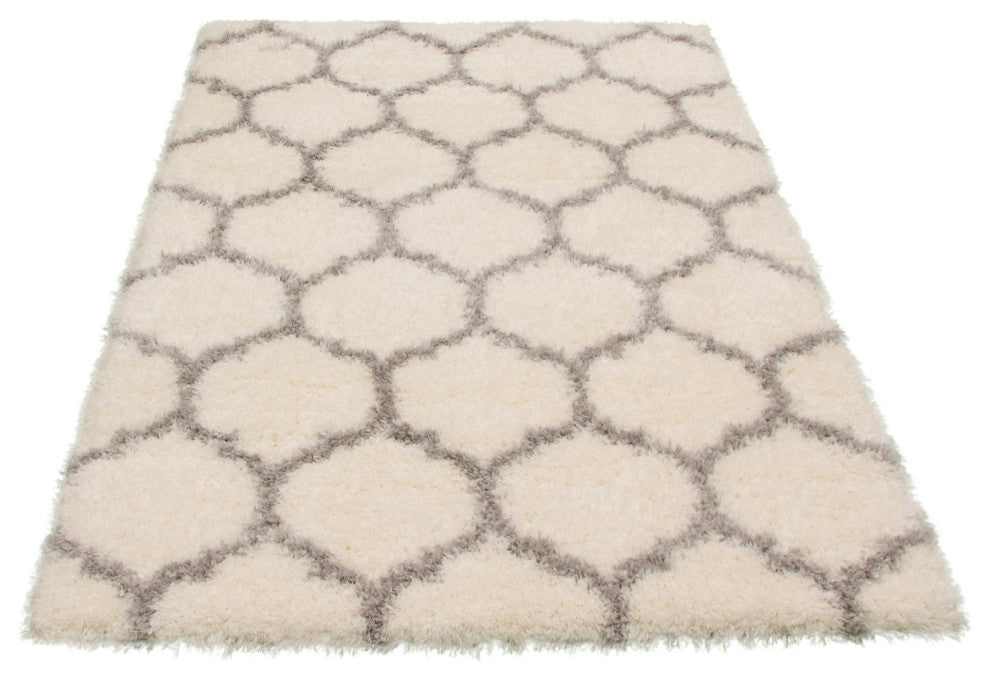 eCarpetGallery Shag Area Rug, Ivory, 6'7" x 9'6"