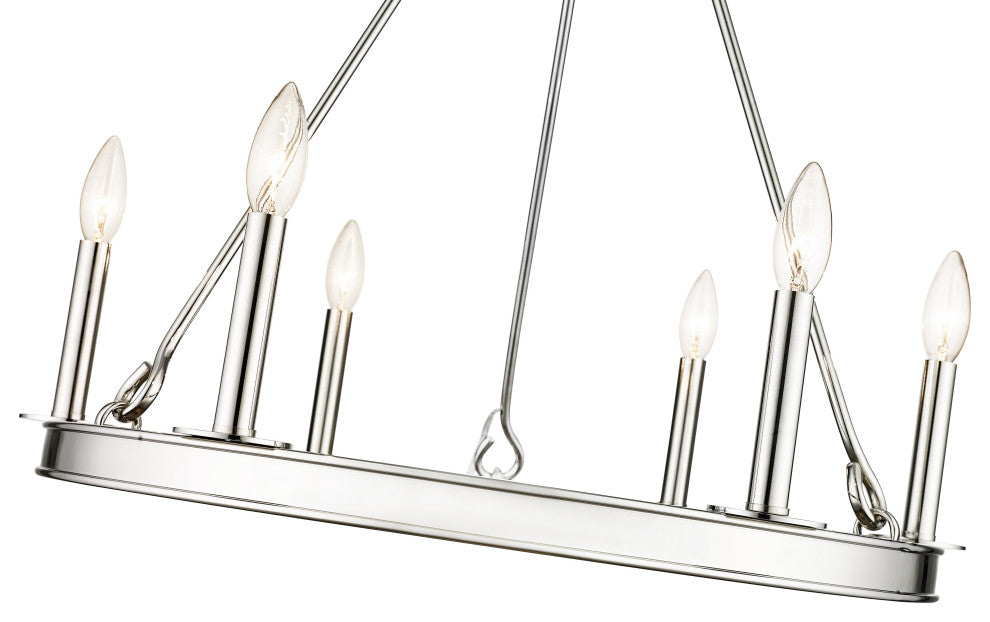 Zlite 482R-6PN 6-Light Chandelier, Polished Nickel