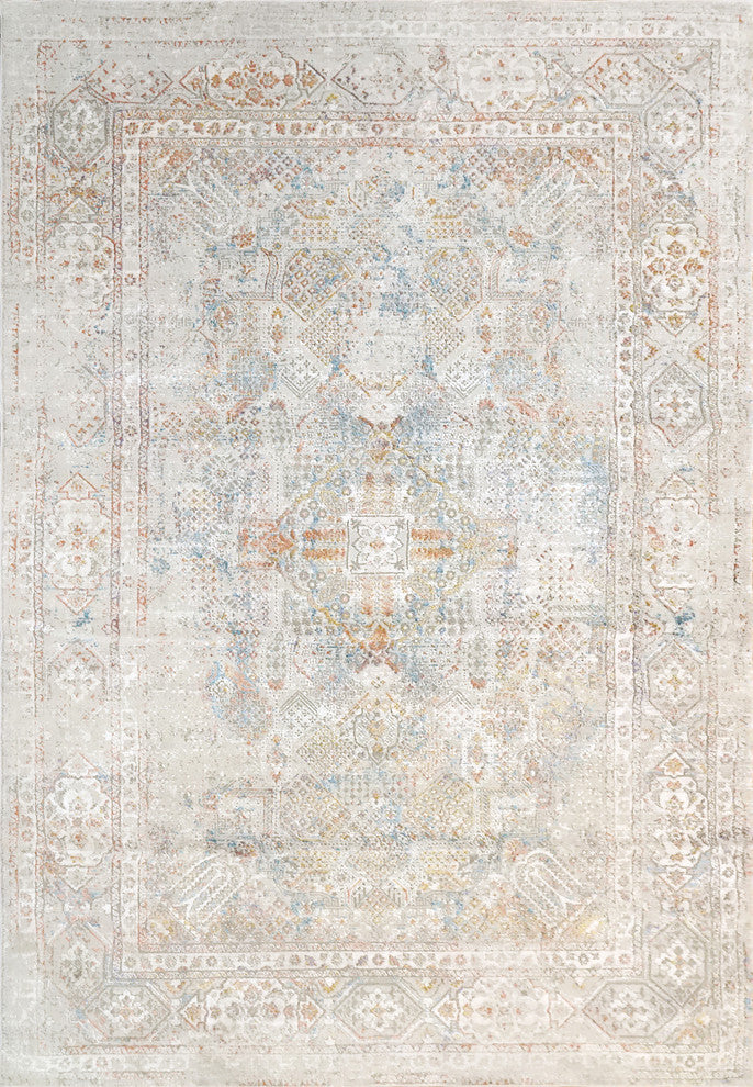 Valley Modern Area Rug, Gray/Red, 7'10"X10'10"