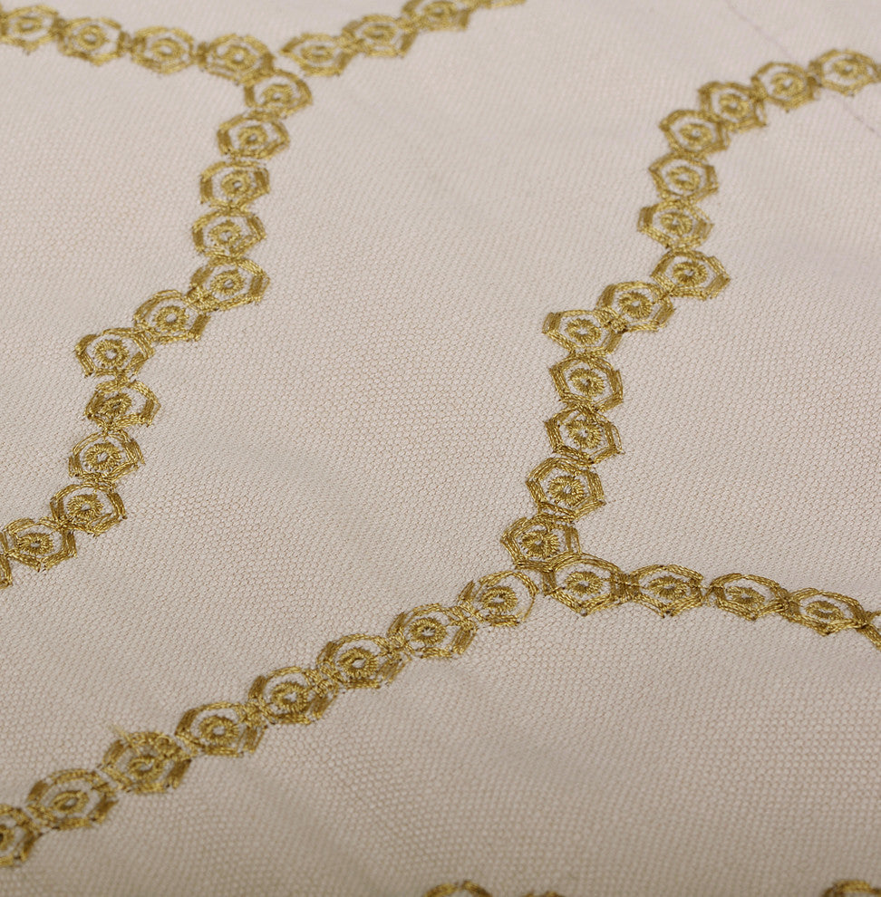Embroidery Pillow Shell And Valance Set, Jasper, 20" X 20" / 52" X 19"