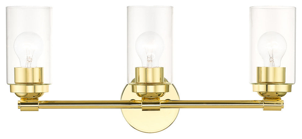 Whittier 3-Light Polished Brass Vanity Sconce