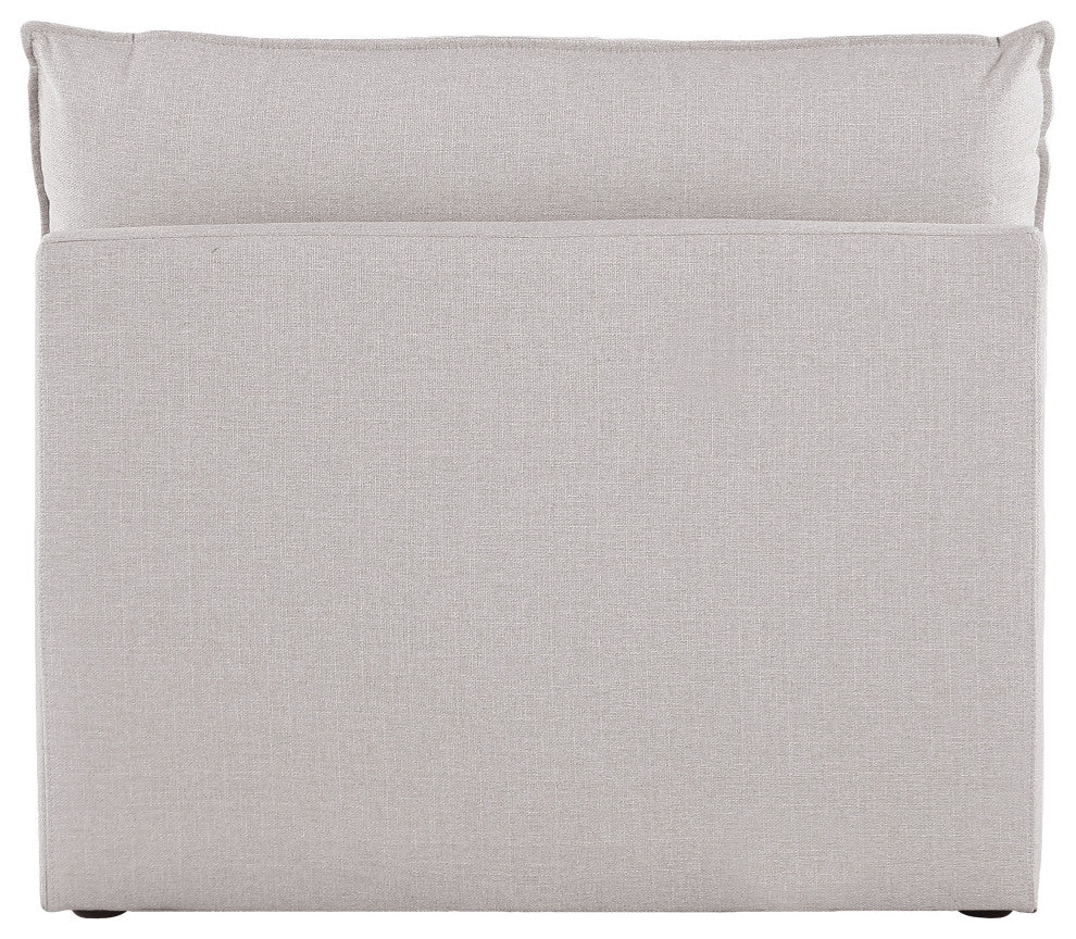 Mackenzie Linen Textured Fabric Upholstered Armless Chair, Beige