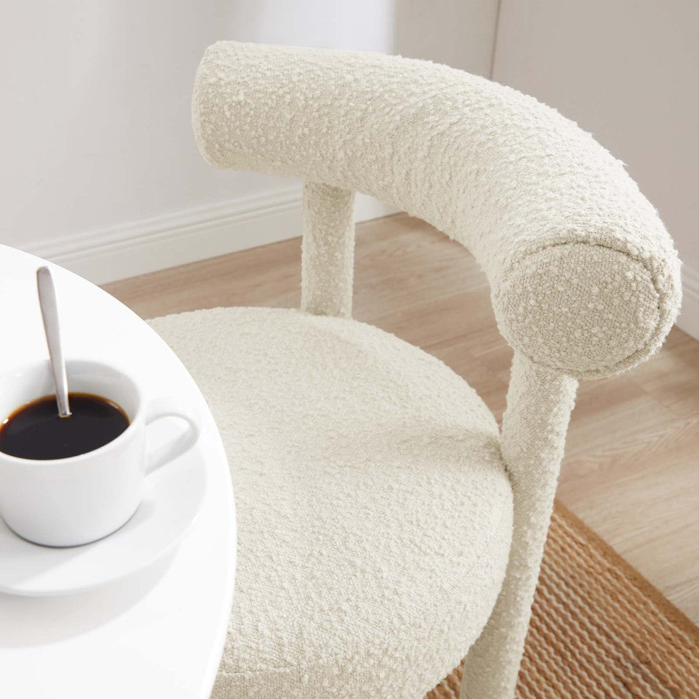 Toulouse Boucle Fabric Dining Chair - Ivory