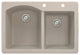 Aversa 33" silQ Granite Double Bowl Kitchen Sink with 2 Holes in Cafe Latte