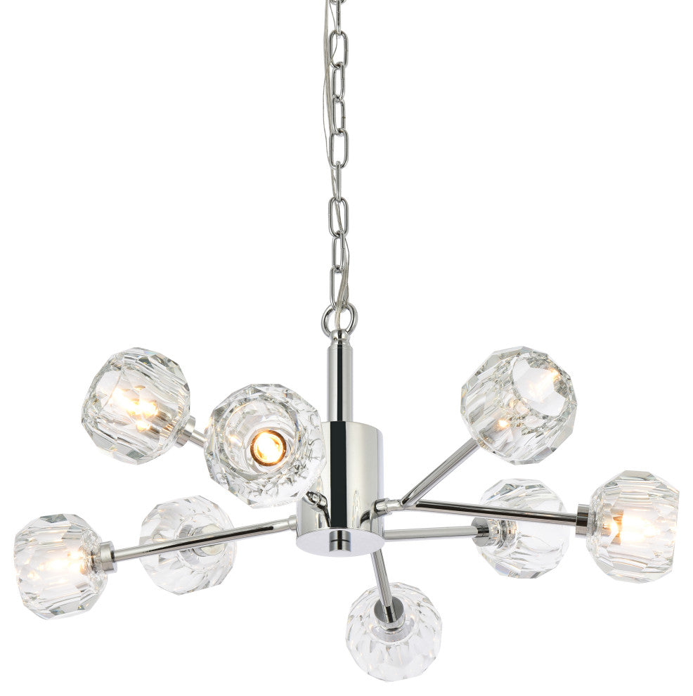 8 Light Pendant, Chrome