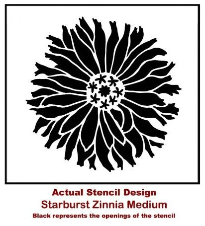 Starburst Zinnia Wall Art Stencil, Small