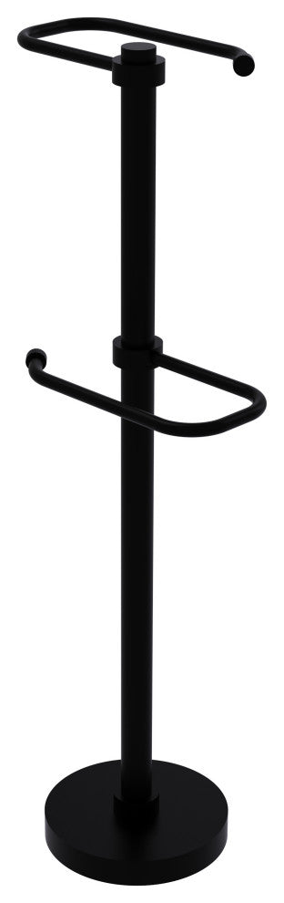 Free Standing Two Roll Toilet Tissue Stand, Matte Black