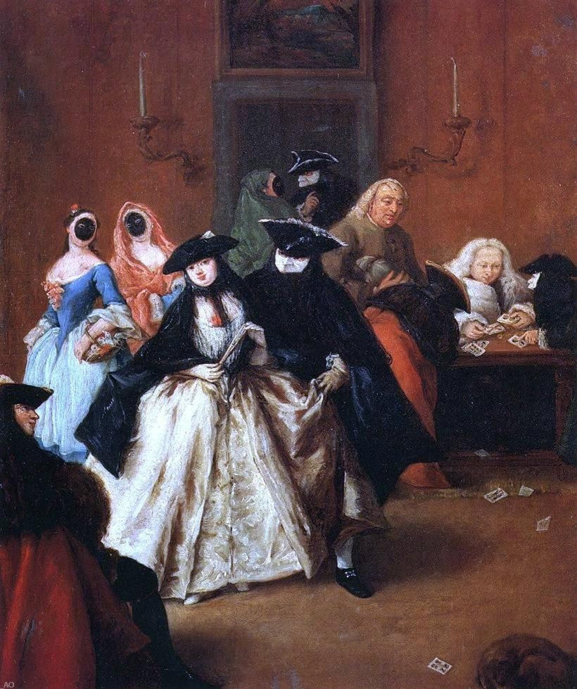Pietro Longhi Al Ridotto, 20"x25" Gallery Wrapped Canvas Print
