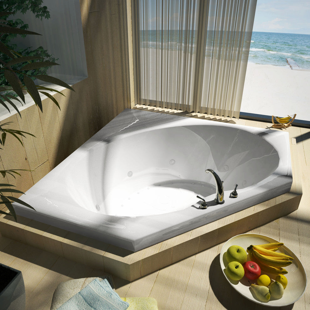 Atlantis Whirlpools Eclipse 60 x 60 Corner Air & Whirlpool Jetted Bathtub