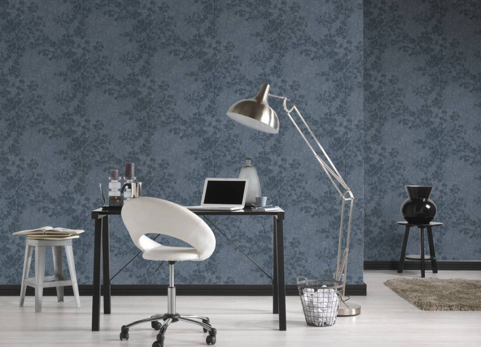 Sample, Floral Textured Wallpaper Featuring Branches And Leaves, 373974