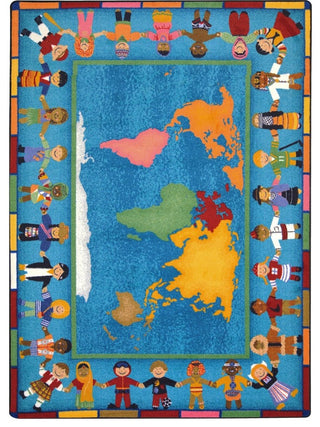 Kid Essentials Rug, Hands Around the World, 7'8"x10'9"