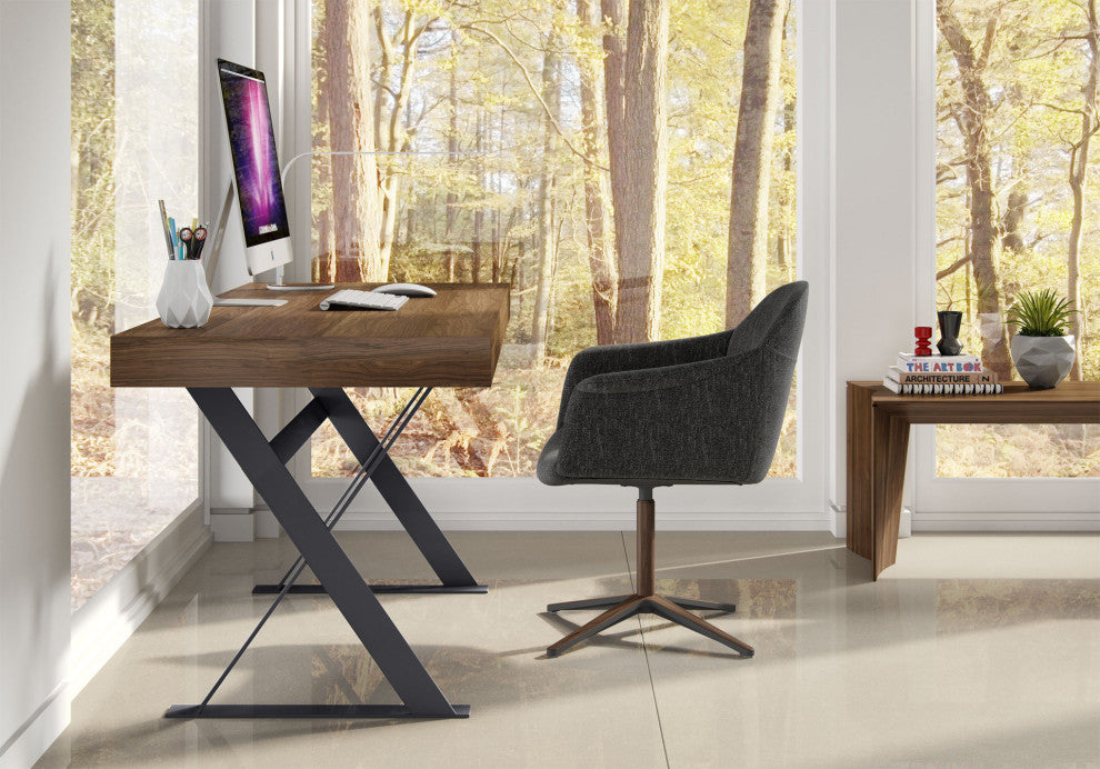 Downing Chair, Dark Shadow Fabric